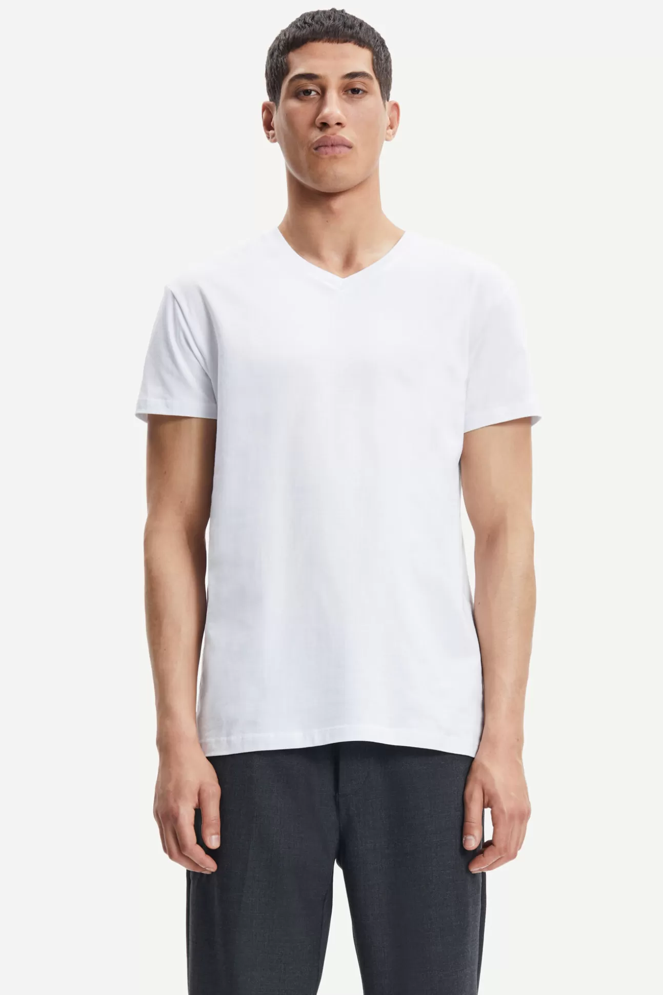 T-shirts et polos-Homme Samsøe Samsøe Kronos v-n t-shirt 273 WHITE