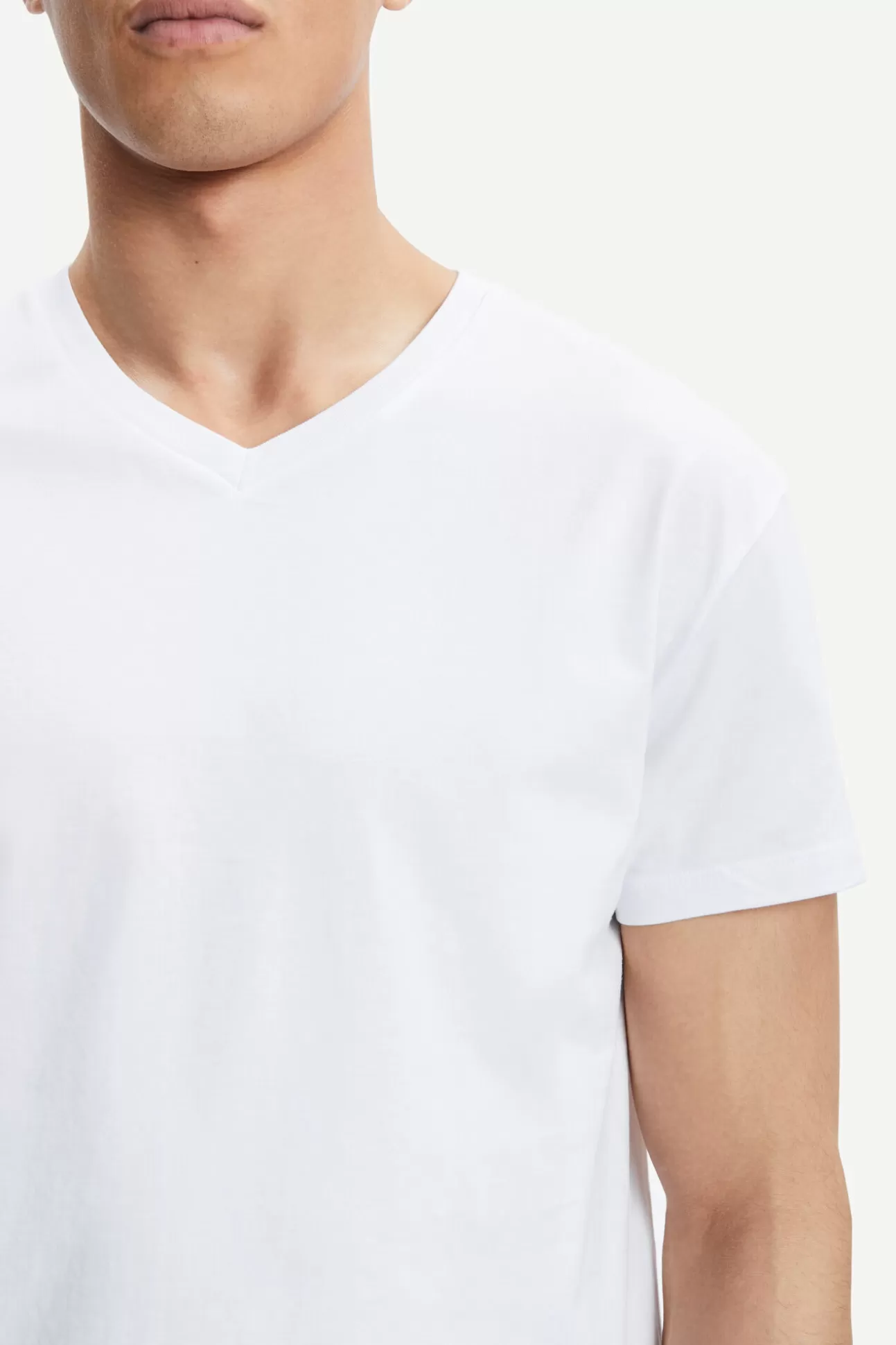 T-shirts et polos-Homme Samsøe Samsøe Kronos v-n t-shirt 273 WHITE