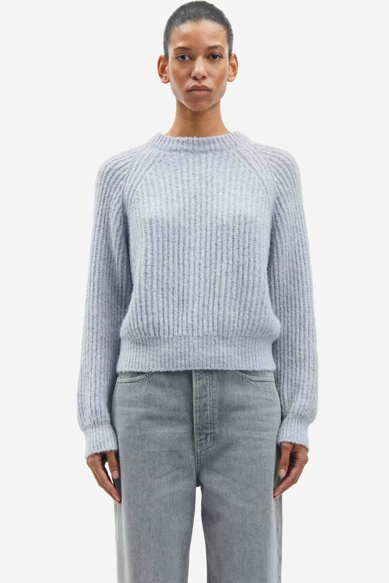 Pulls-Femme Samsøe Samsøe Layla crew neck 15009 Oxford Blue Mel.