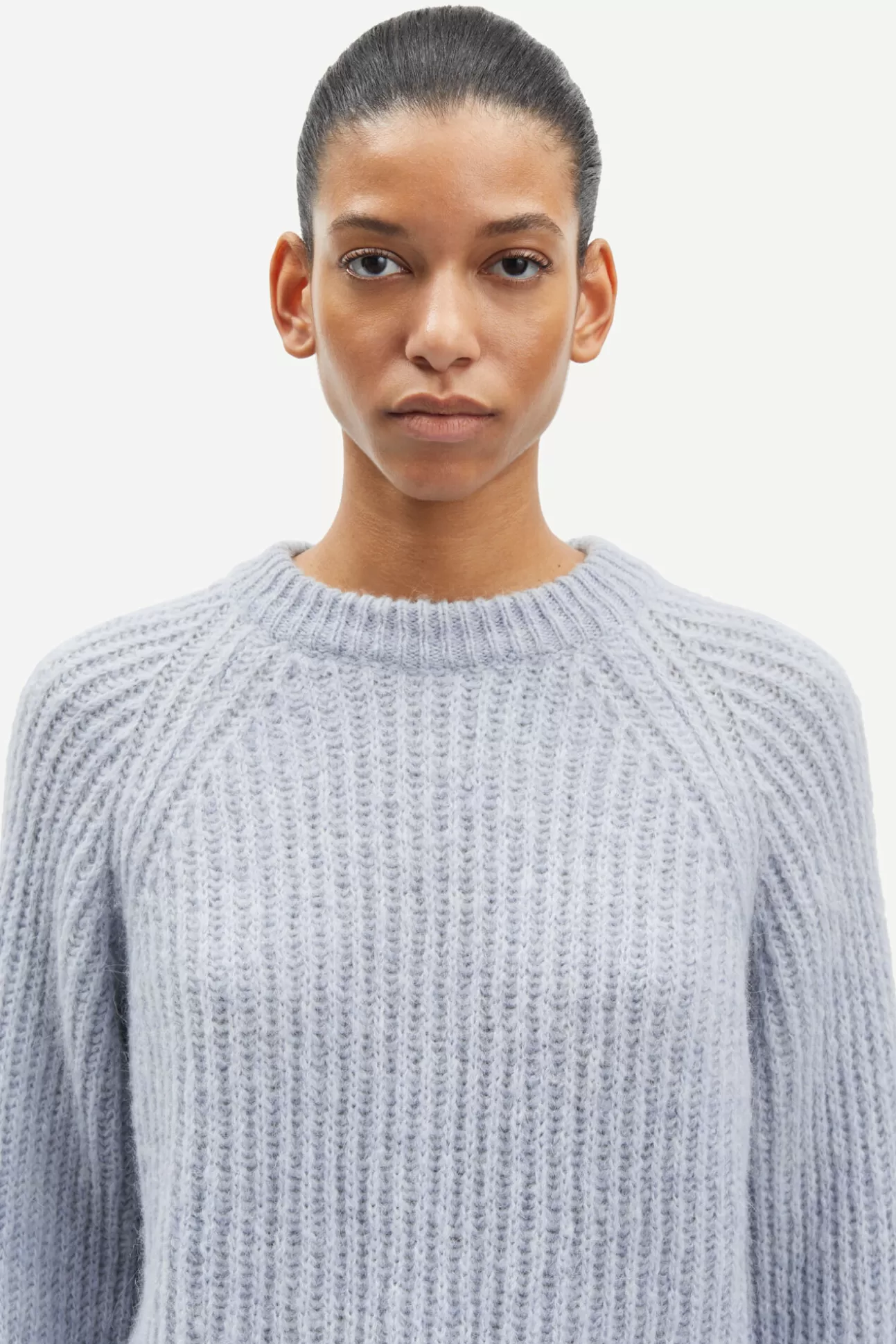 Pulls-Femme Samsøe Samsøe Layla crew neck 15009 Oxford Blue Mel.