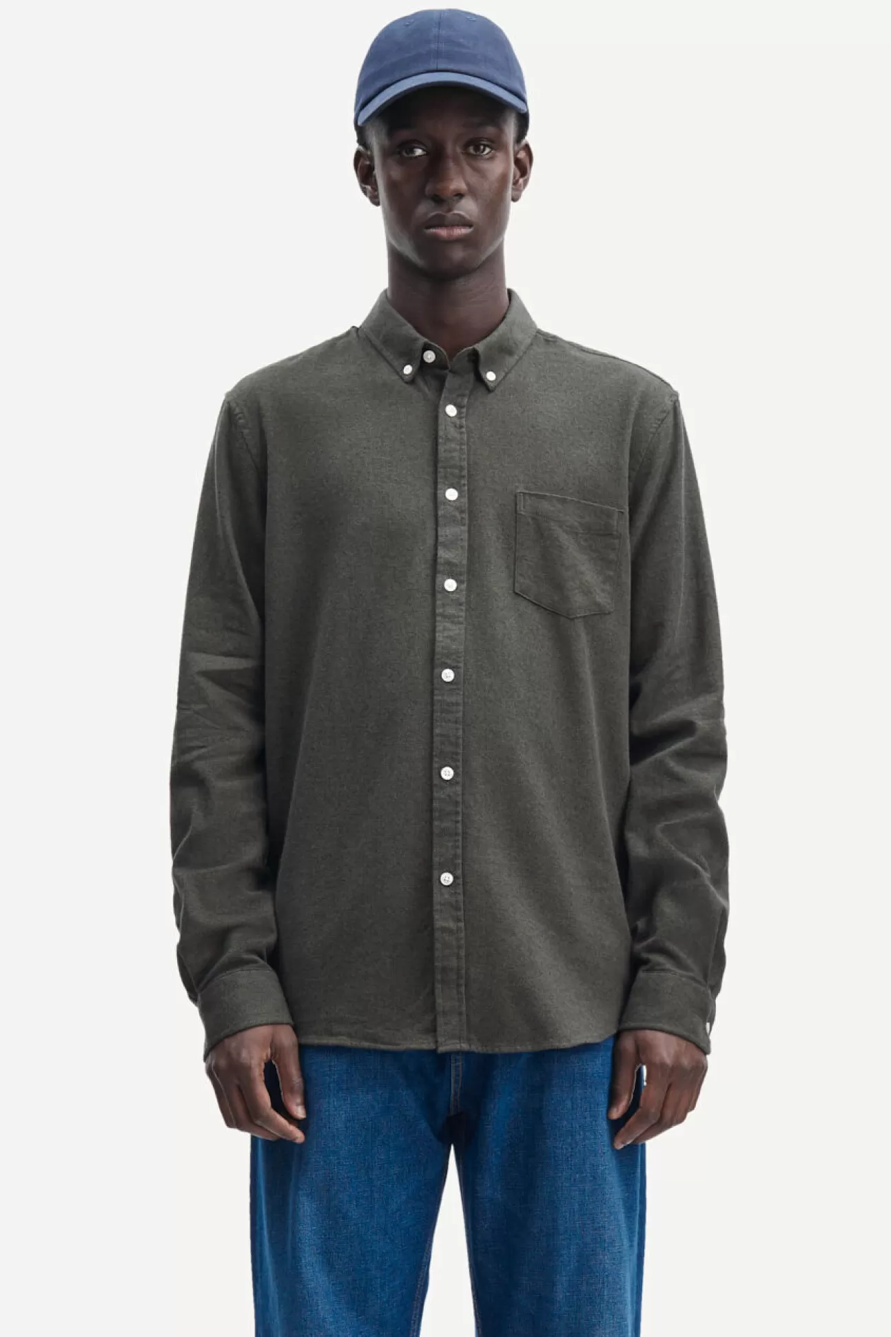 Chemises-Homme Samsøe Samsøe Liam BA shirt 11245 CLIMBING IVY