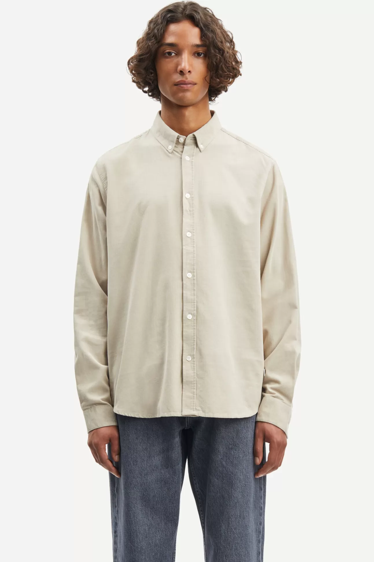 Chemises-Homme Samsøe Samsøe Liam BX shirt 10504 Silver Lining