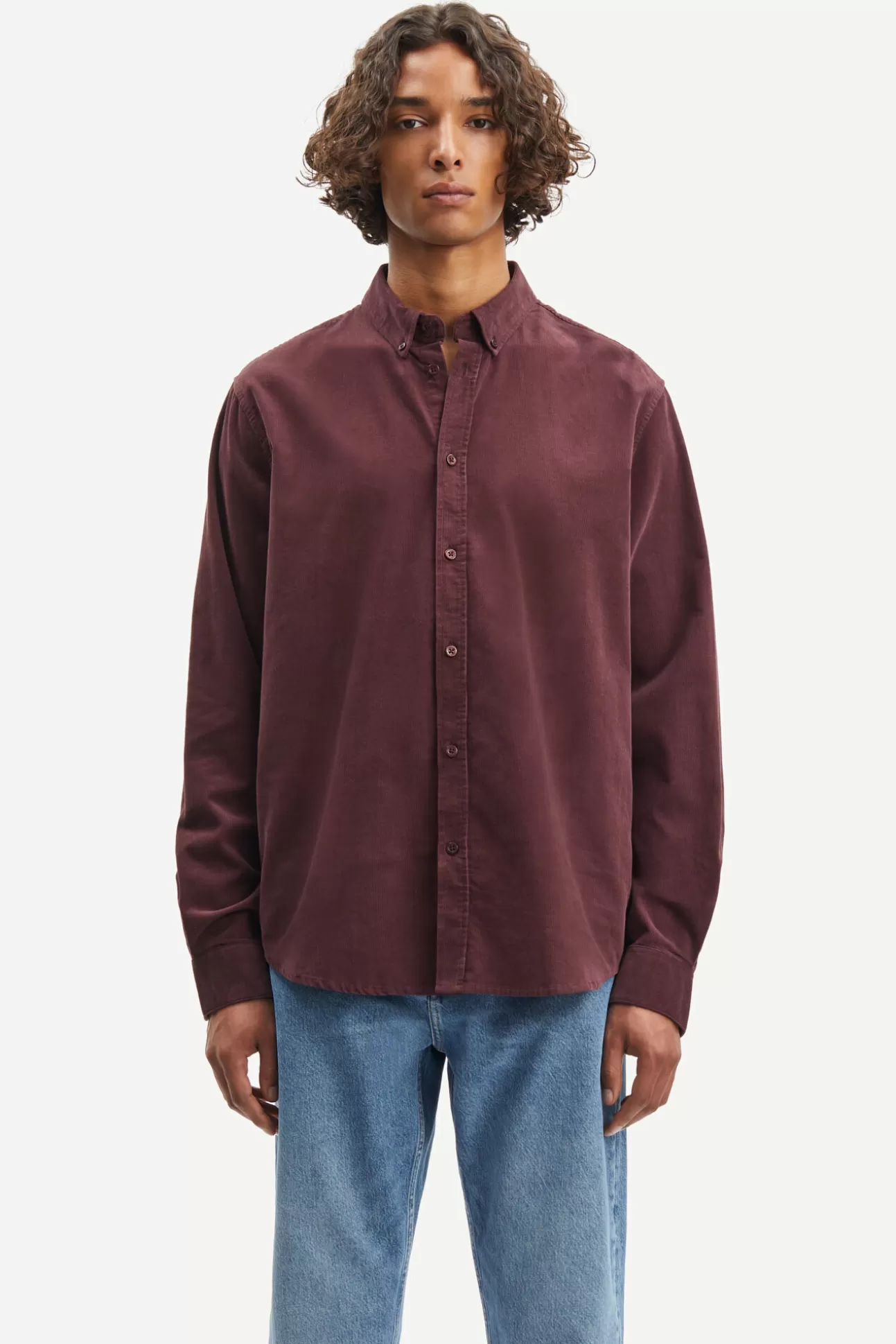 Chemises-Homme Samsøe Samsøe Liam BX shirt 10504 Red Mahogany