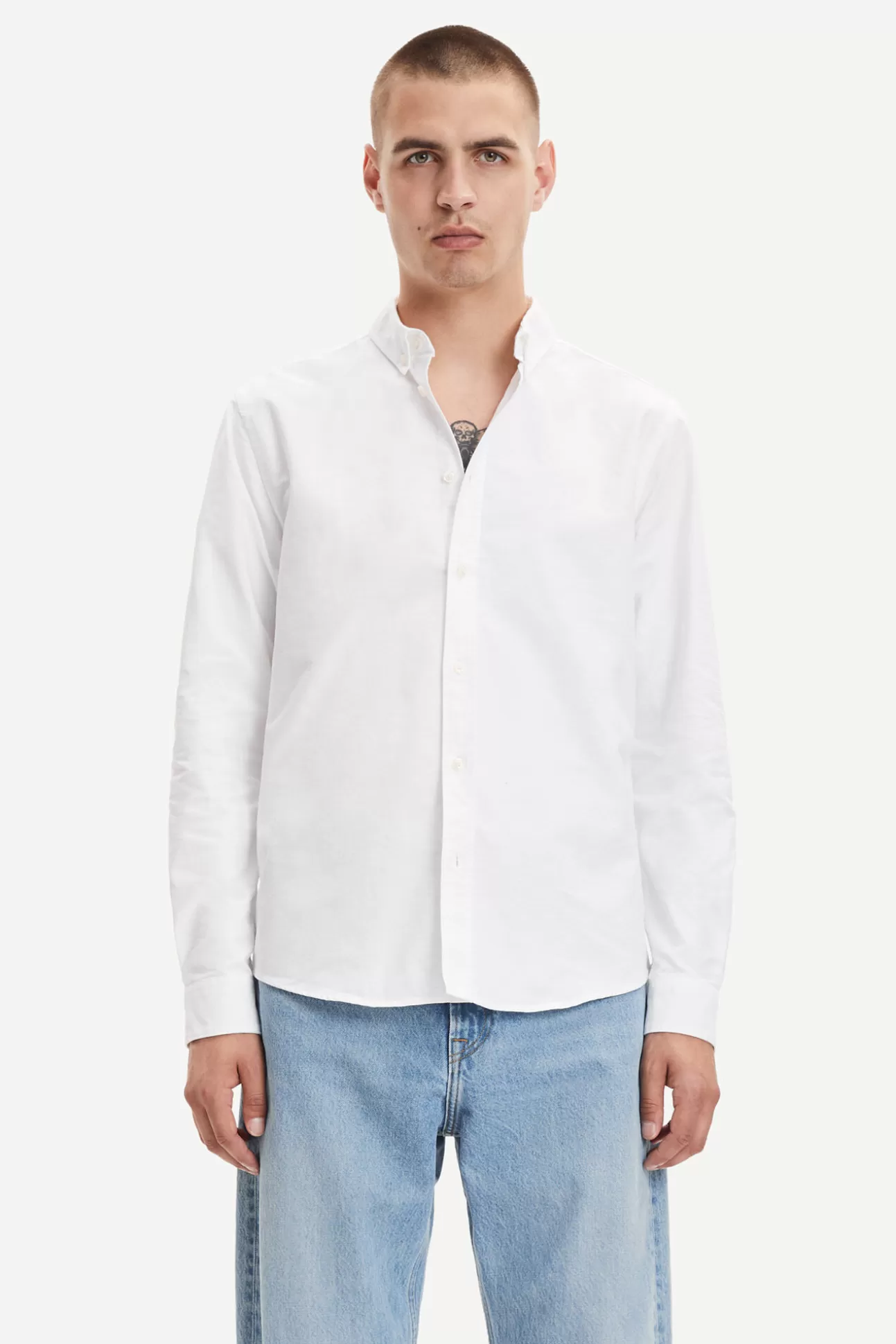 Chemises-Homme Samsøe Samsøe Liam BX shirt 11246 WHITE