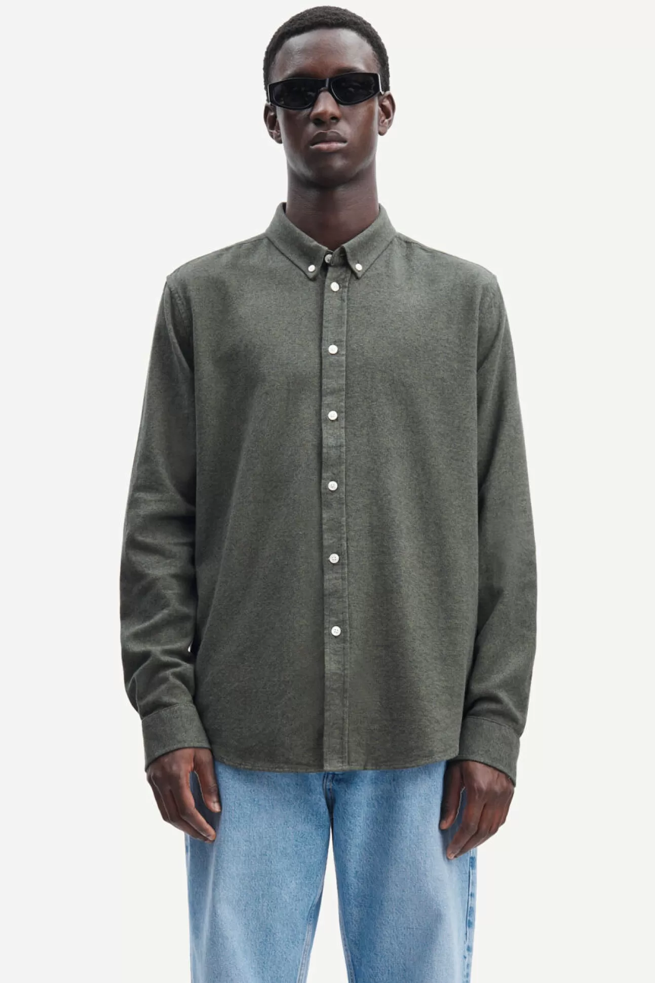 Chemises-Homme Samsøe Samsøe Liam BX shirt 14039 CLIMBING IVY