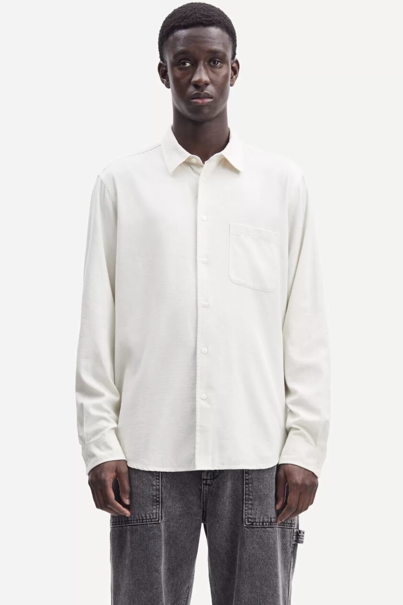 Chemises-Homme Samsøe Samsøe Liam FF shirt 14747 CLEAR CREAM