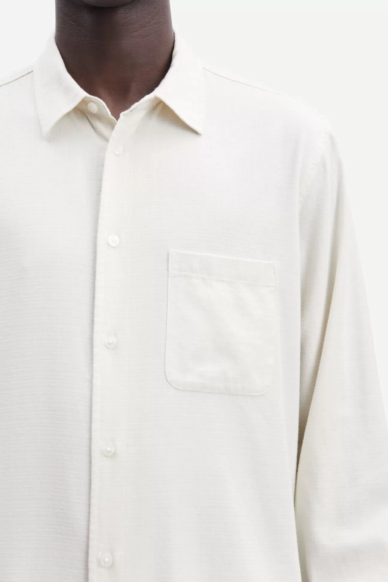 Chemises-Homme Samsøe Samsøe Liam FF shirt 14747 CLEAR CREAM