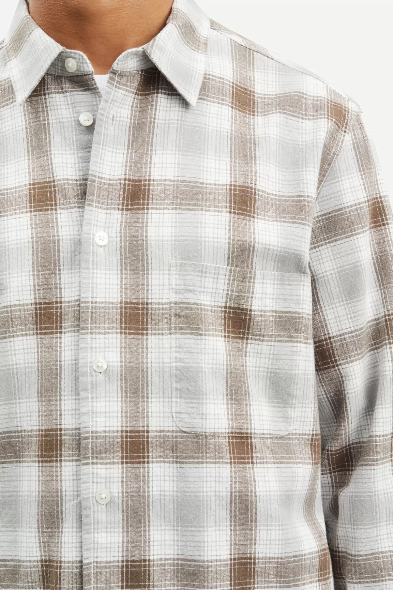 Chemises-Homme Samsøe Samsøe Liam FF shirt 14975 Major Brown Ch.