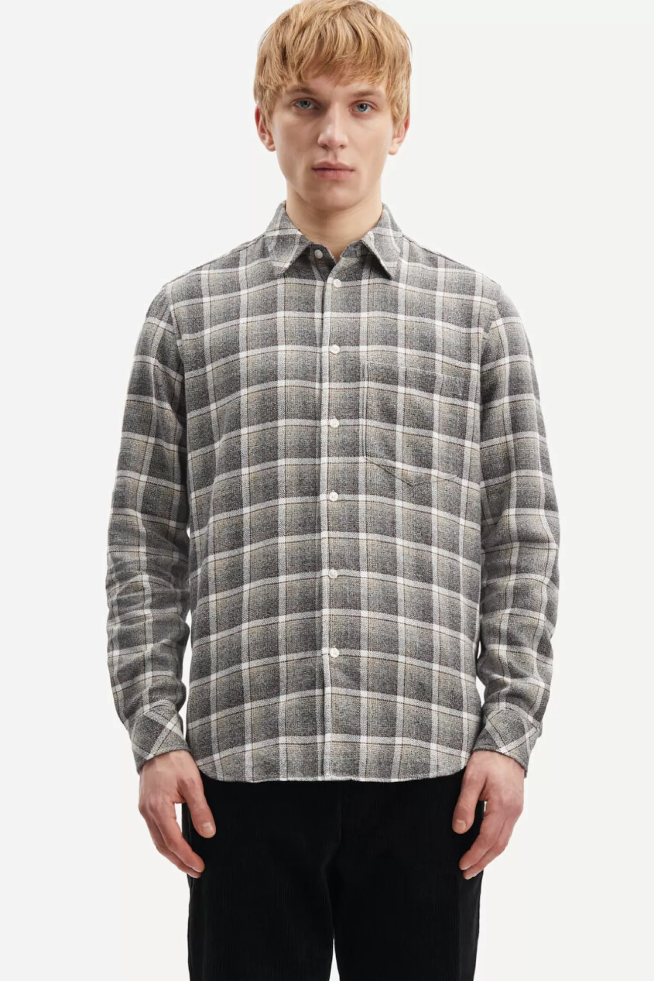 Chemises-Homme Samsøe Samsøe Liam FP shirt 14616 Crocodile Ch.