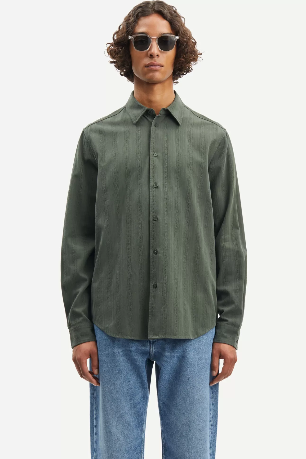 Chemises-Homme Samsøe Samsøe Liam FX shirt 14979 CLIMBING IVY