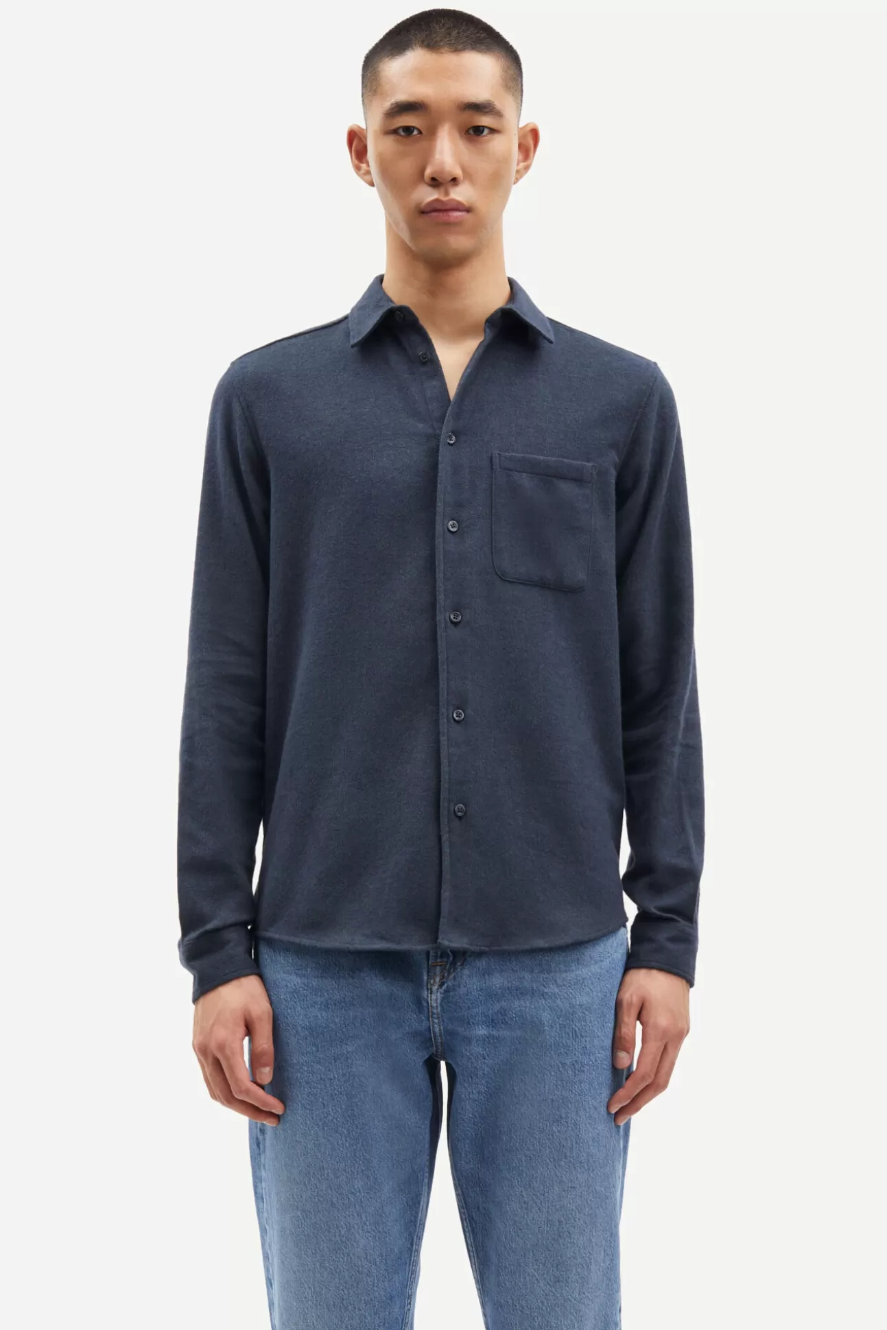 Chemises-Homme Samsøe Samsøe Liam NF shirt 7383 DARKEST SPRUCE MEL.