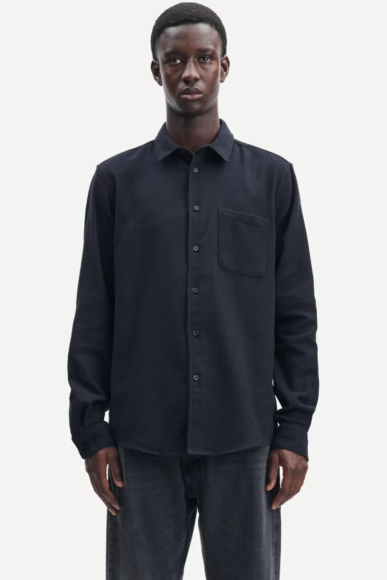 Chemises-Homme Samsøe Samsøe Liam NF shirt 7383 Black