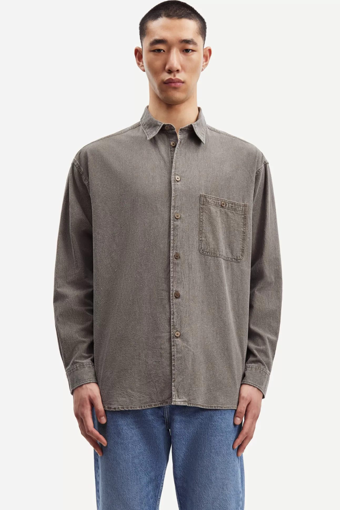 Chemises-Homme Samsøe Samsøe Luan G shirt 14917 Washed Major Brown