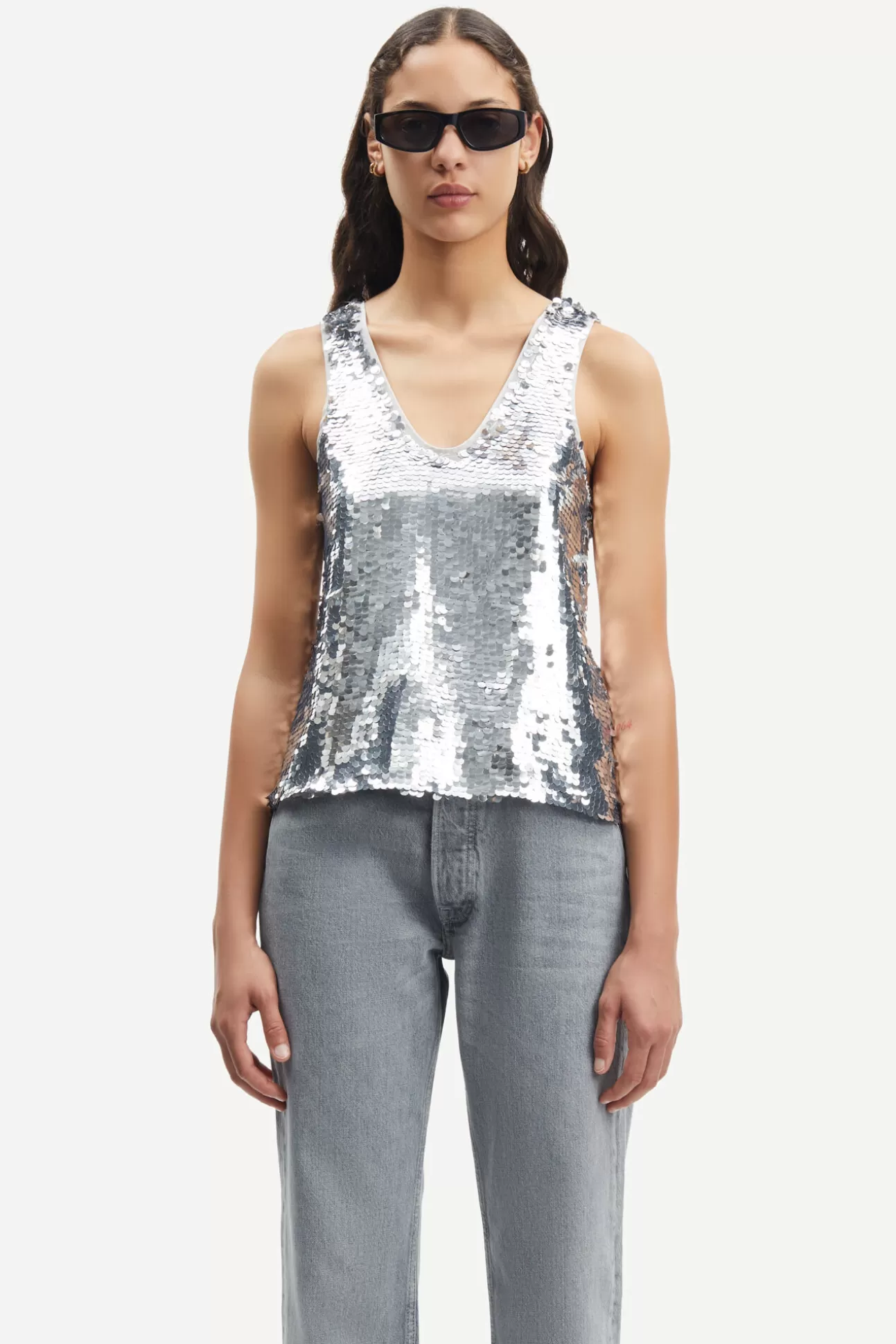 T-shirts et hauts-Femme Samsøe Samsøe Lykke top 15036 Silver