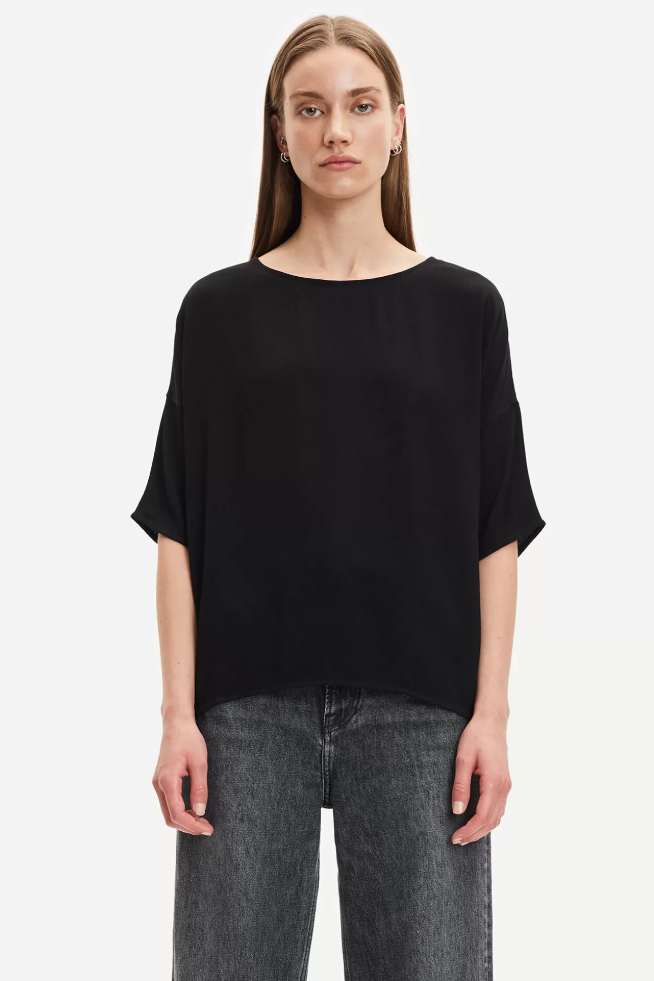 Chemises et chemisiers-Femme Samsøe Samsøe Mains tee 5687 Black