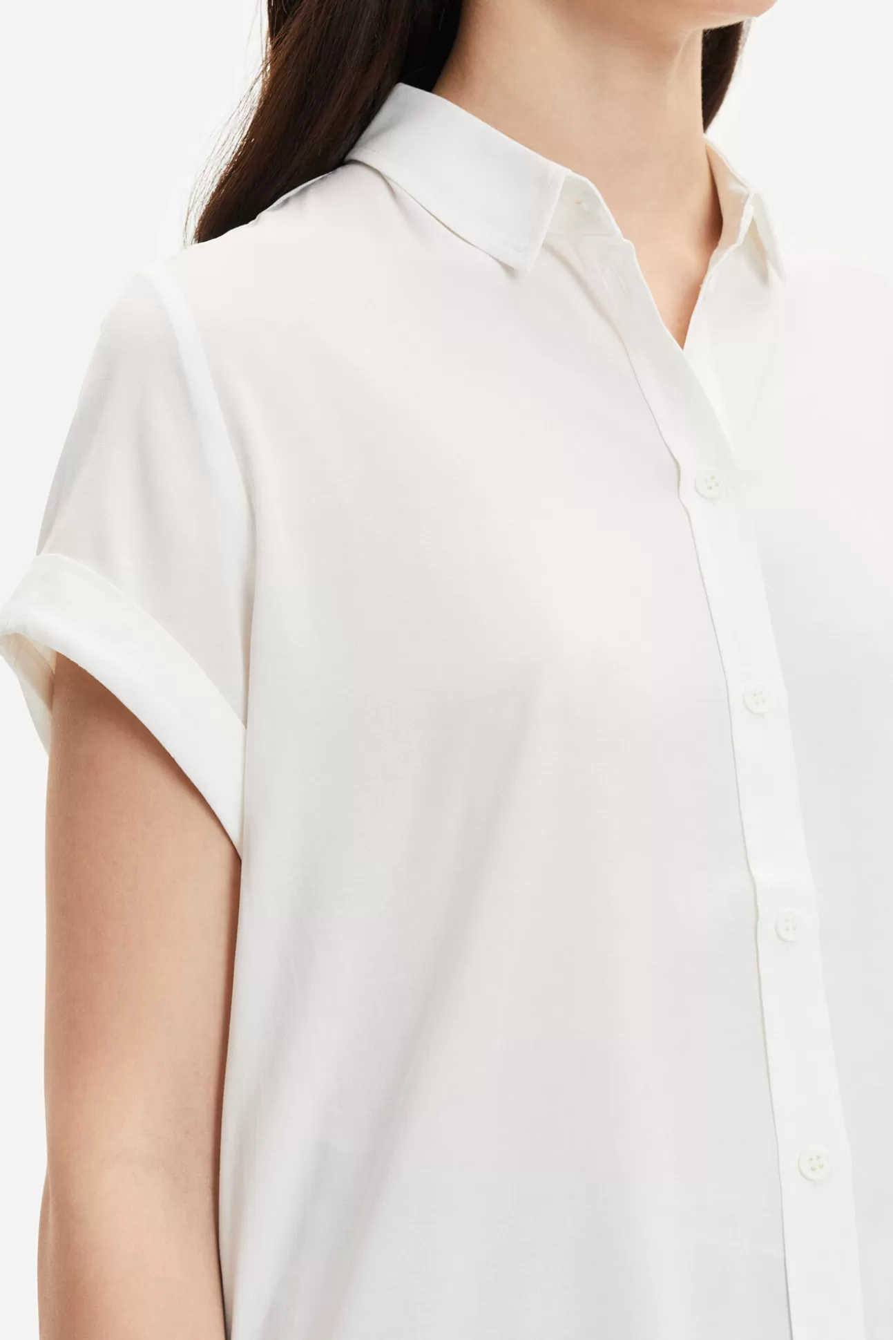 Chemises et chemisiers-Femme Samsøe Samsøe Majan ss shirt 9942 CLEAR CREAM