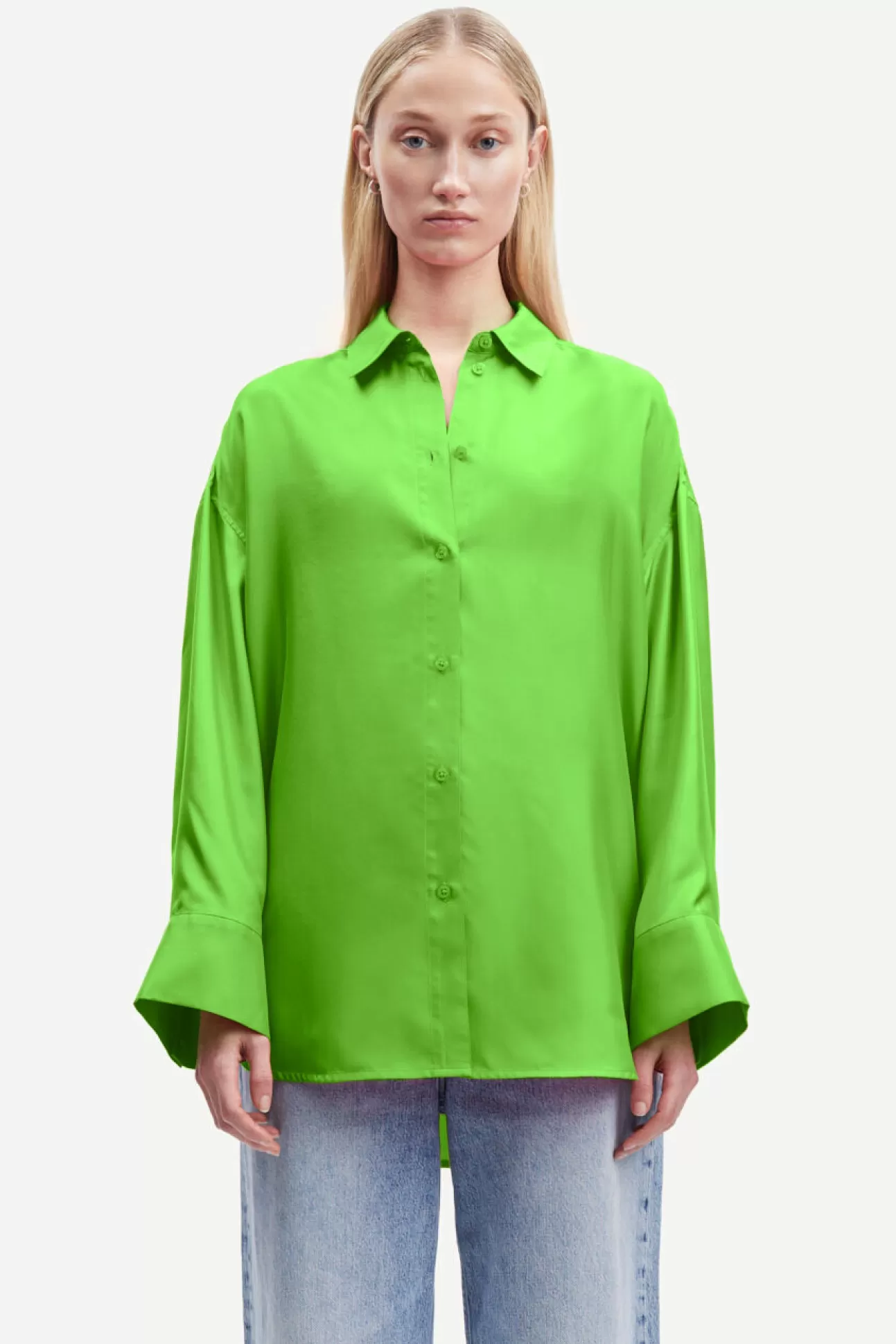 Chemises et chemisiers-Femme Samsøe Samsøe Marika shirt 14898 Green Flash