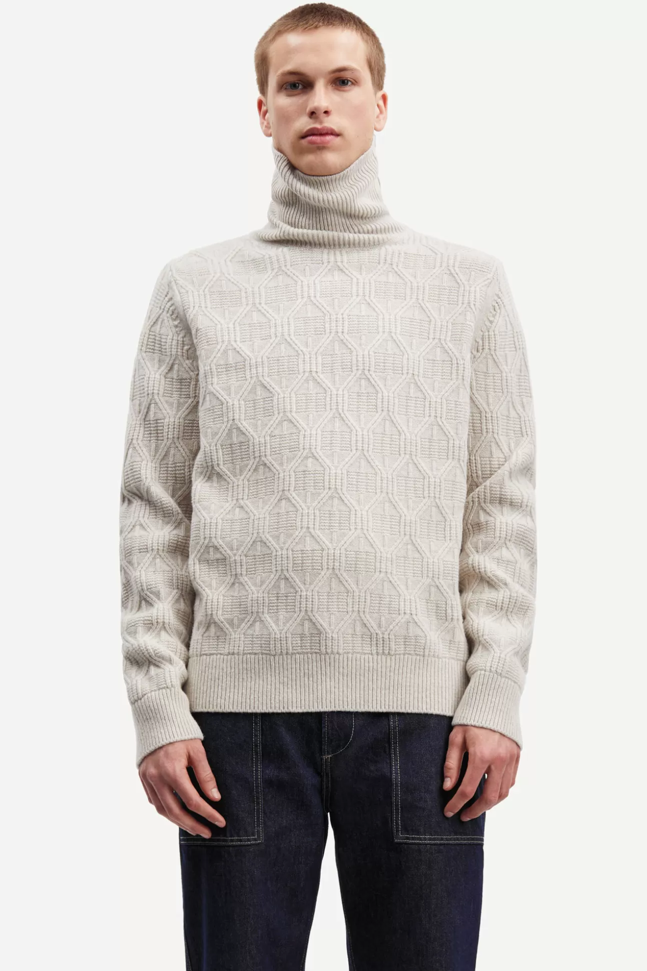 Pulls-Homme Samsøe Samsøe Mateo turtleneck 15010 Silver Lining