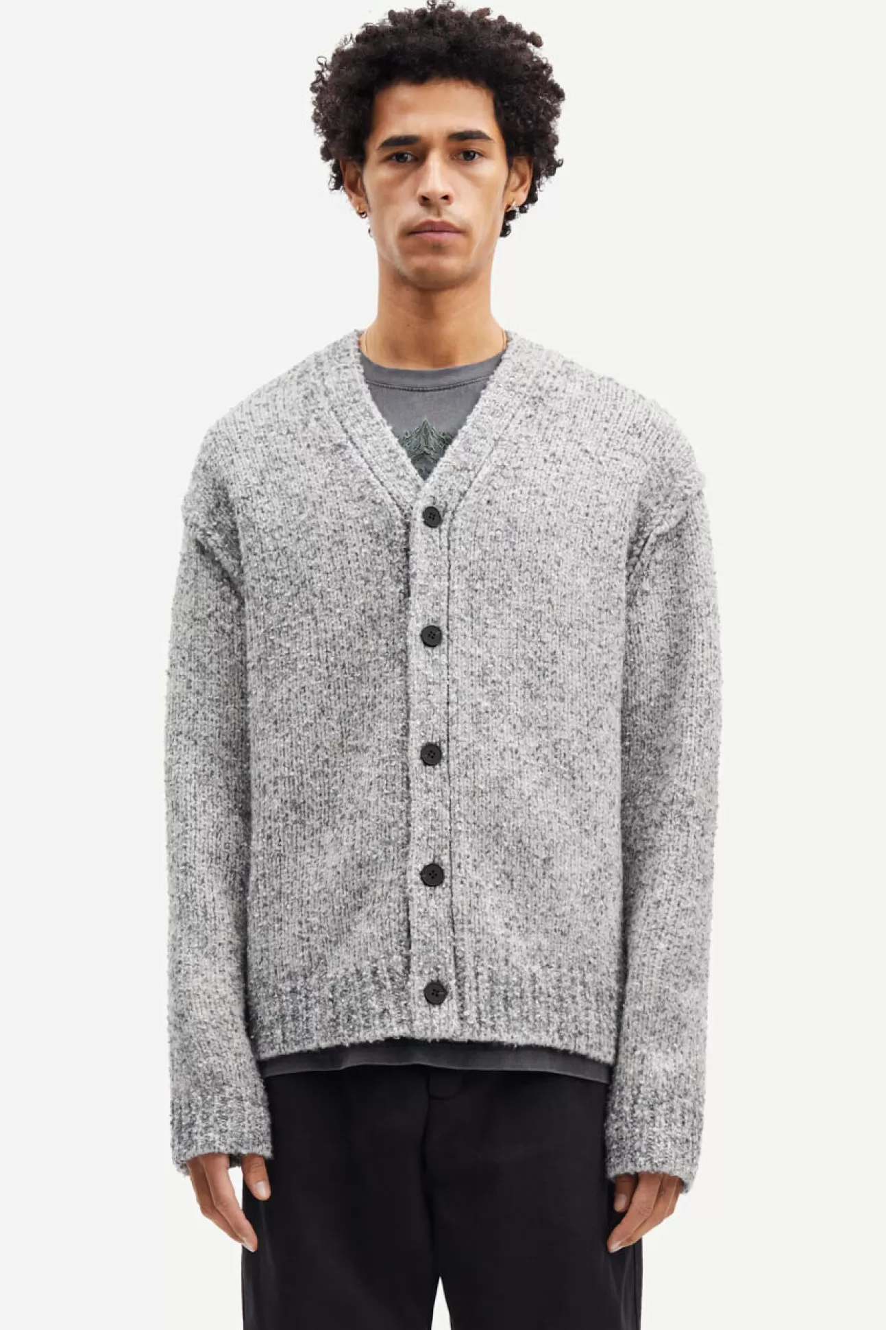 Pulls-Homme Samsøe Samsøe Max cardigan 14909 Grey mel.