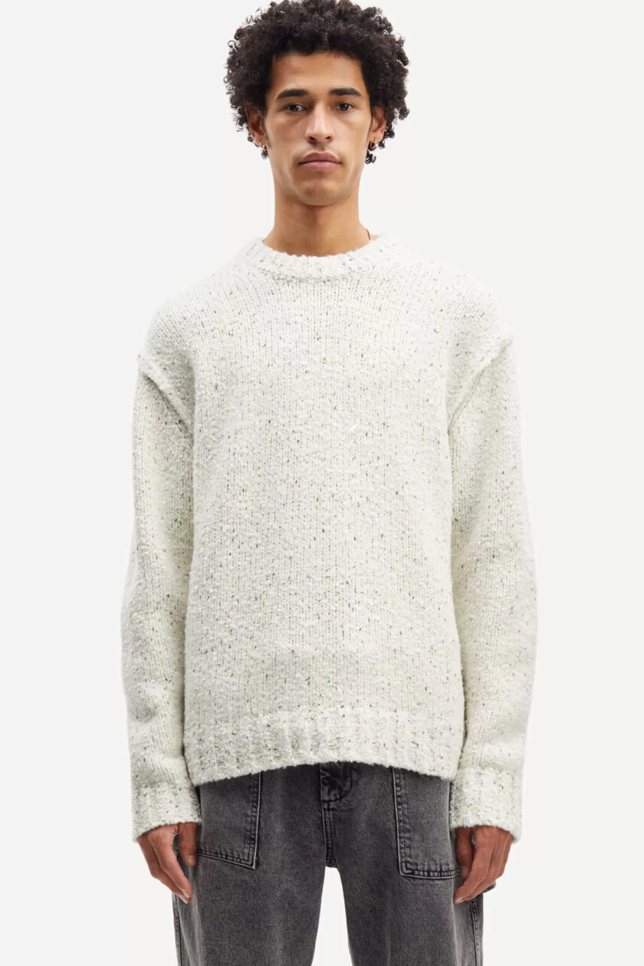 Pulls-Homme Samsøe Samsøe Max crew neck 14909 White multico neps