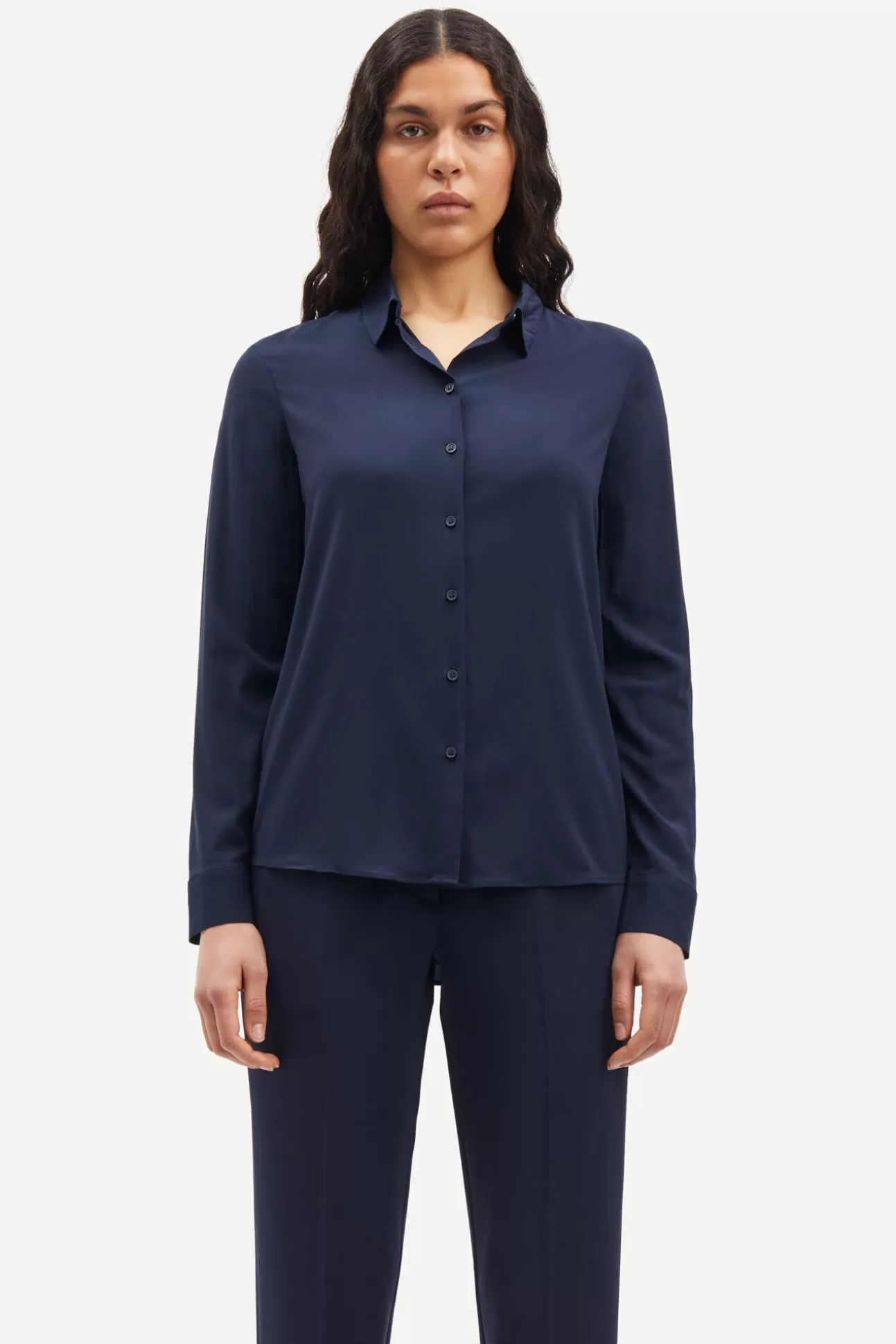 Chemises et chemisiers-Femme Samsøe Samsøe Milly np shirt 9942 DARK SAPPHIRE