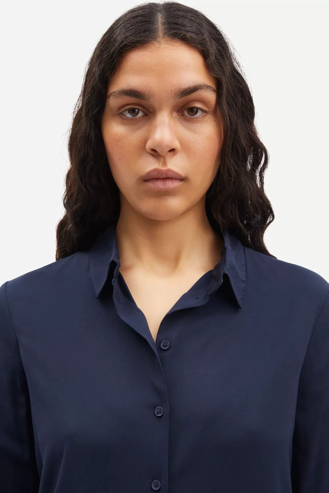 Chemises et chemisiers-Femme Samsøe Samsøe Milly np shirt 9942 DARK SAPPHIRE