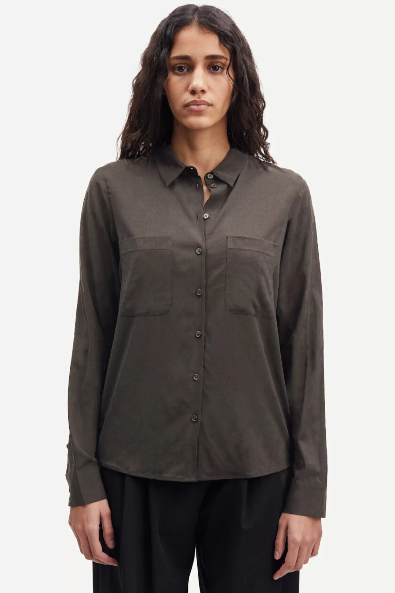 Chemises et chemisiers-Femme Samsøe Samsøe Milly shirt 9942 Major Brown