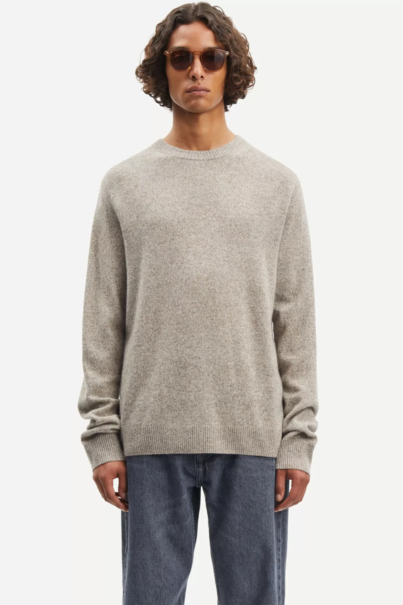 Pulls-Homme Samsøe Samsøe Nobis crew neck 6304 Fallen Rock Mel.