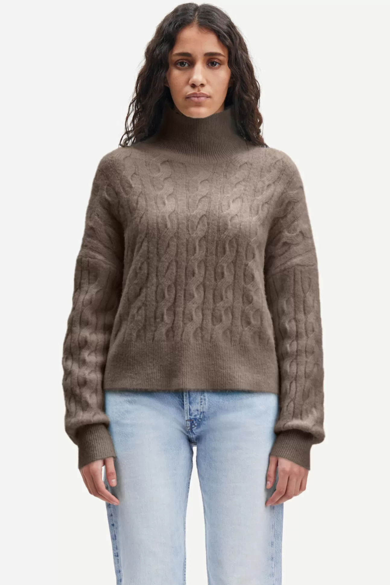 Pulls-Femme Samsøe Samsøe Nola t-n cable 7355 Major Brown