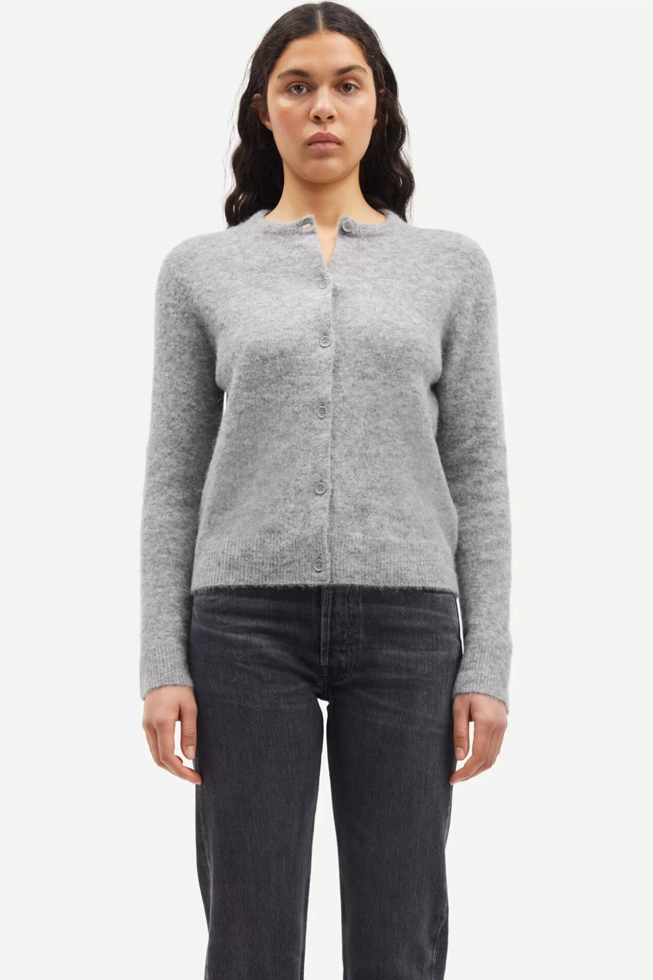 Pulls-Femme Samsøe Samsøe Nor short cardigan 7355 Grey Mel.