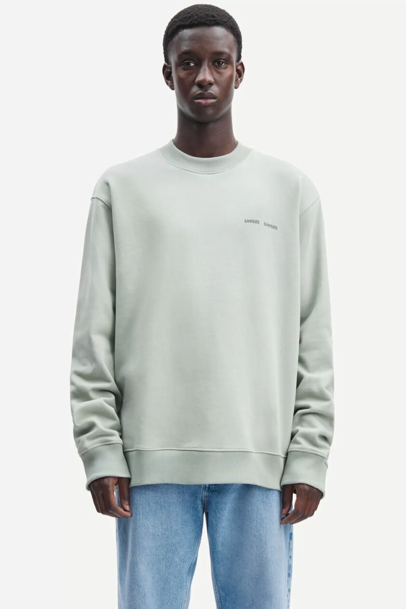 Sweats-Homme Samsøe Samsøe Norsbro crew neck 11720 Iceberg Green