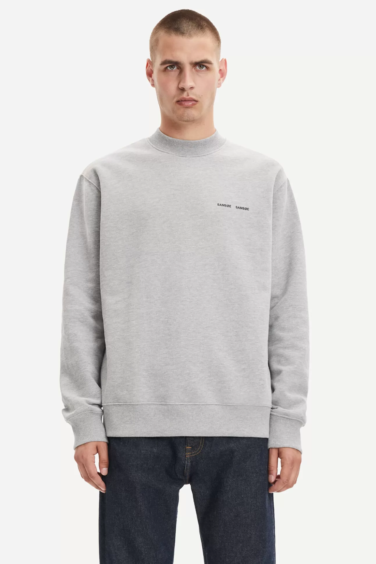 Sweats-Homme Samsøe Samsøe Norsbro crew neck 11727 Grey mel.