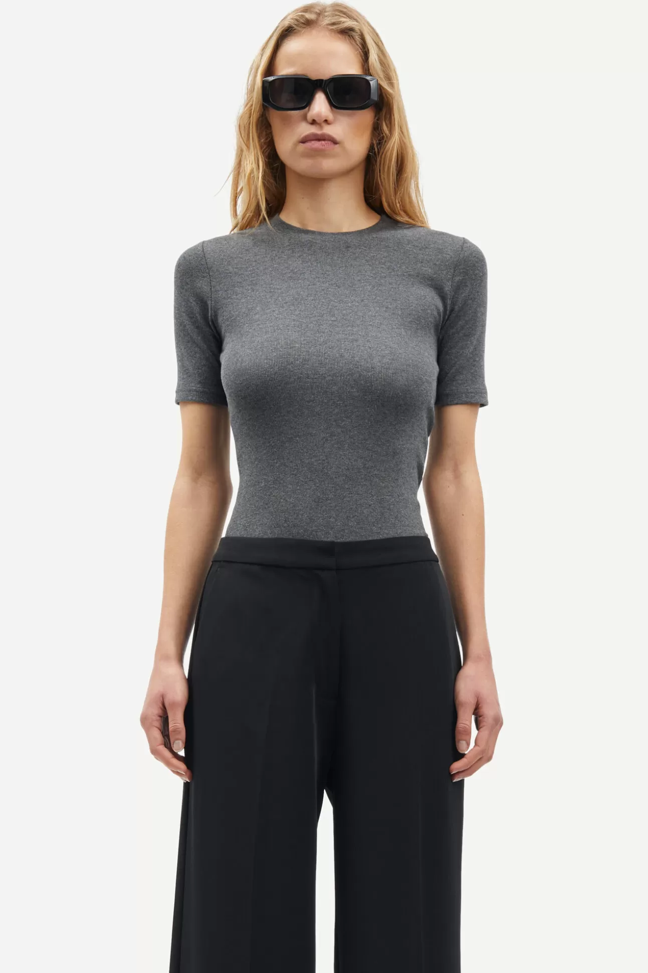 T-shirts et hauts-Femme Samsøe Samsøe Saalexo t-shirt 7542 Dark Grey Mel.