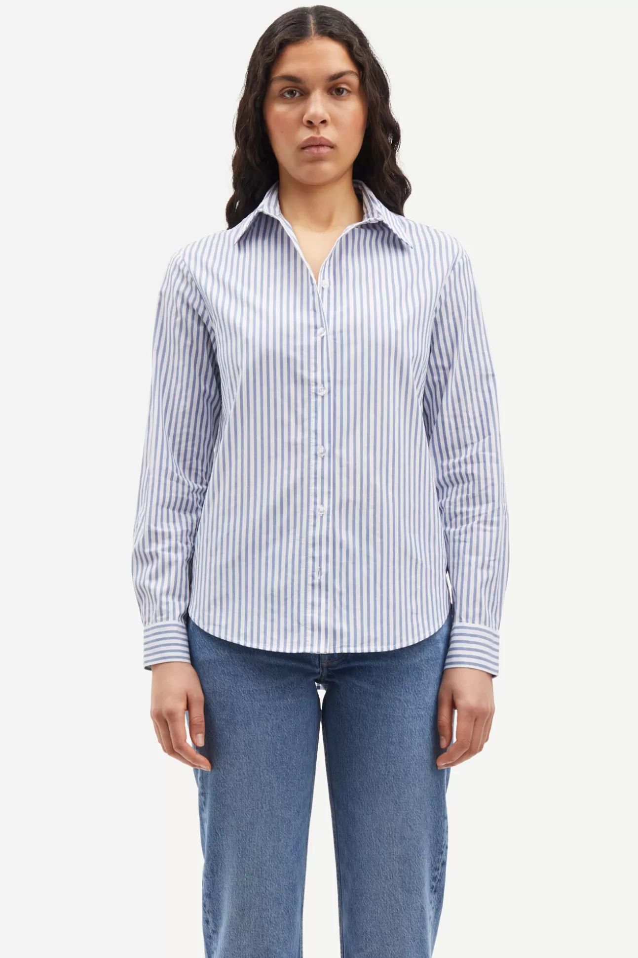 Chemises et chemisiers-Femme Samsøe Samsøe Samadisoni shirt 15090 Blue White St.