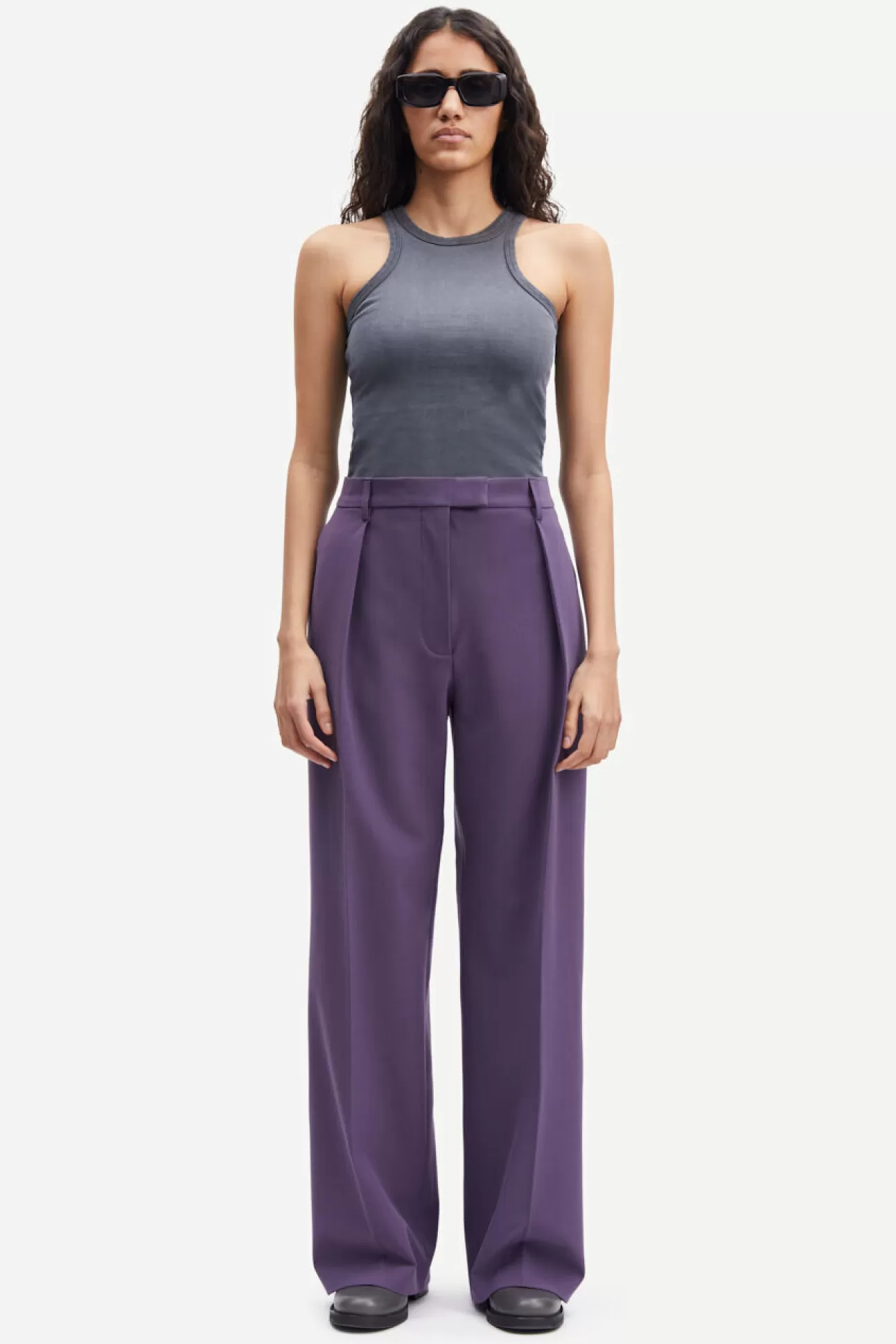 Ensembles assortis | Pantalons-Femme Samsøe Samsøe Selena Trousers 14890 Sweet Grape