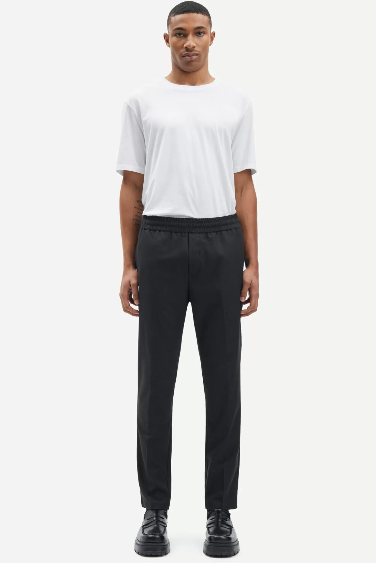 Pantalons-Homme Samsøe Samsøe Smithy trousers 14930 Dark Grey Mel.