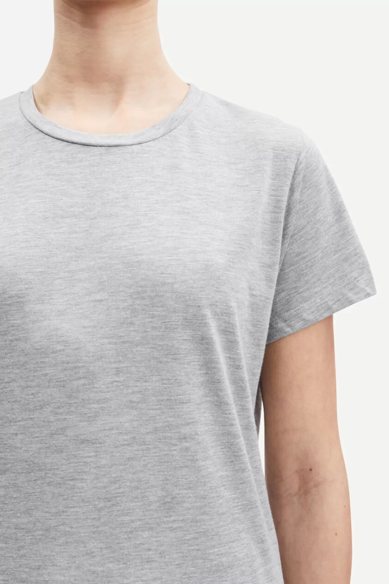 T-shirts et hauts-Femme Samsøe Samsøe Solly tee solid 205 Grey mel.