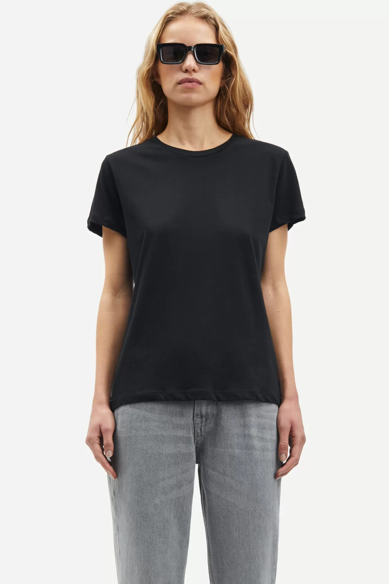 T-shirts et hauts-Femme Samsøe Samsøe Solly tee solid 205 Black