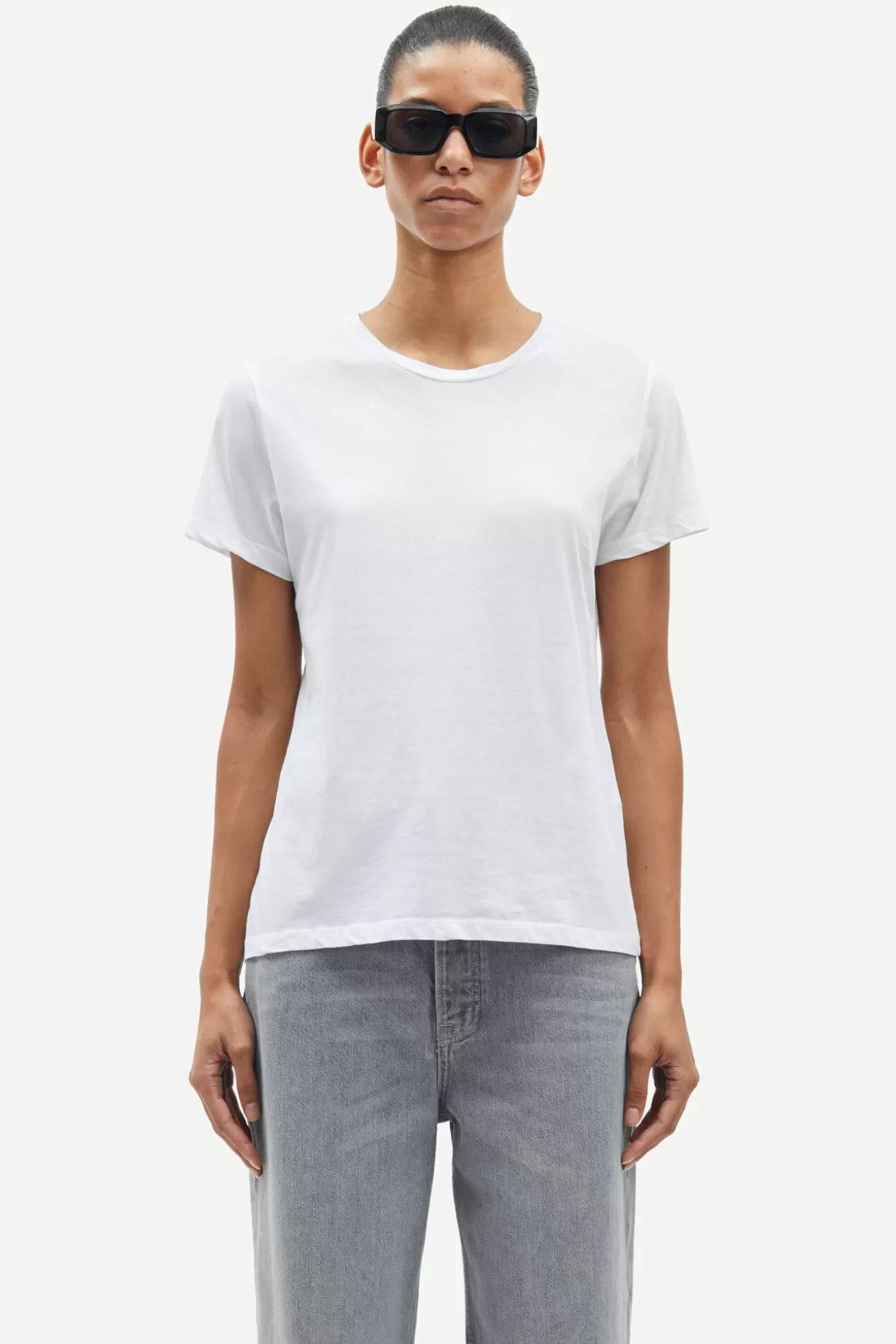 T-shirts et hauts-Femme Samsøe Samsøe Solly tee solid 205 WHITE