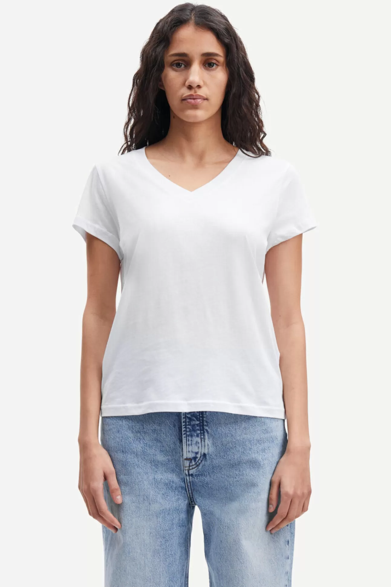 T-shirts et hauts-Femme Samsøe Samsøe Solly v-n t-shirt 205 WHITE