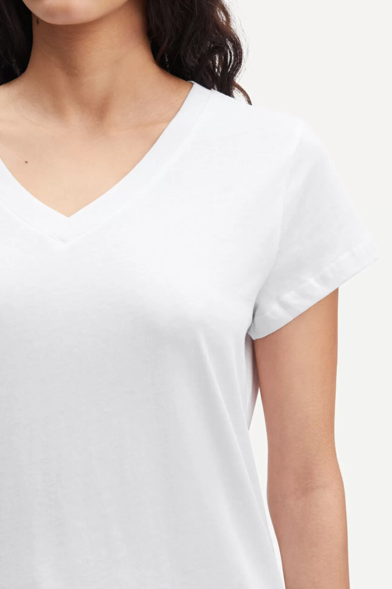 T-shirts et hauts-Femme Samsøe Samsøe Solly v-n t-shirt 205 WHITE