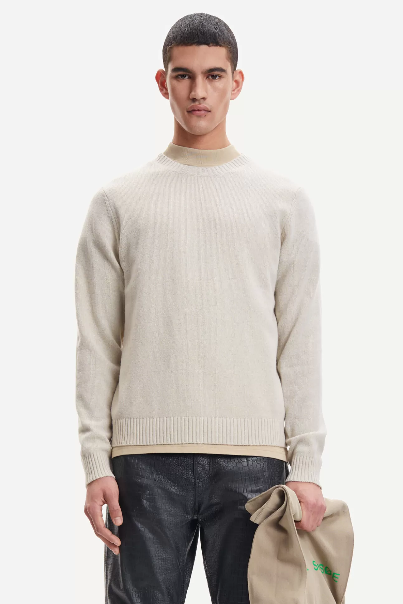 Pulls-Homme Samsøe Samsøe Sylli crew neck 132 Oatmeal