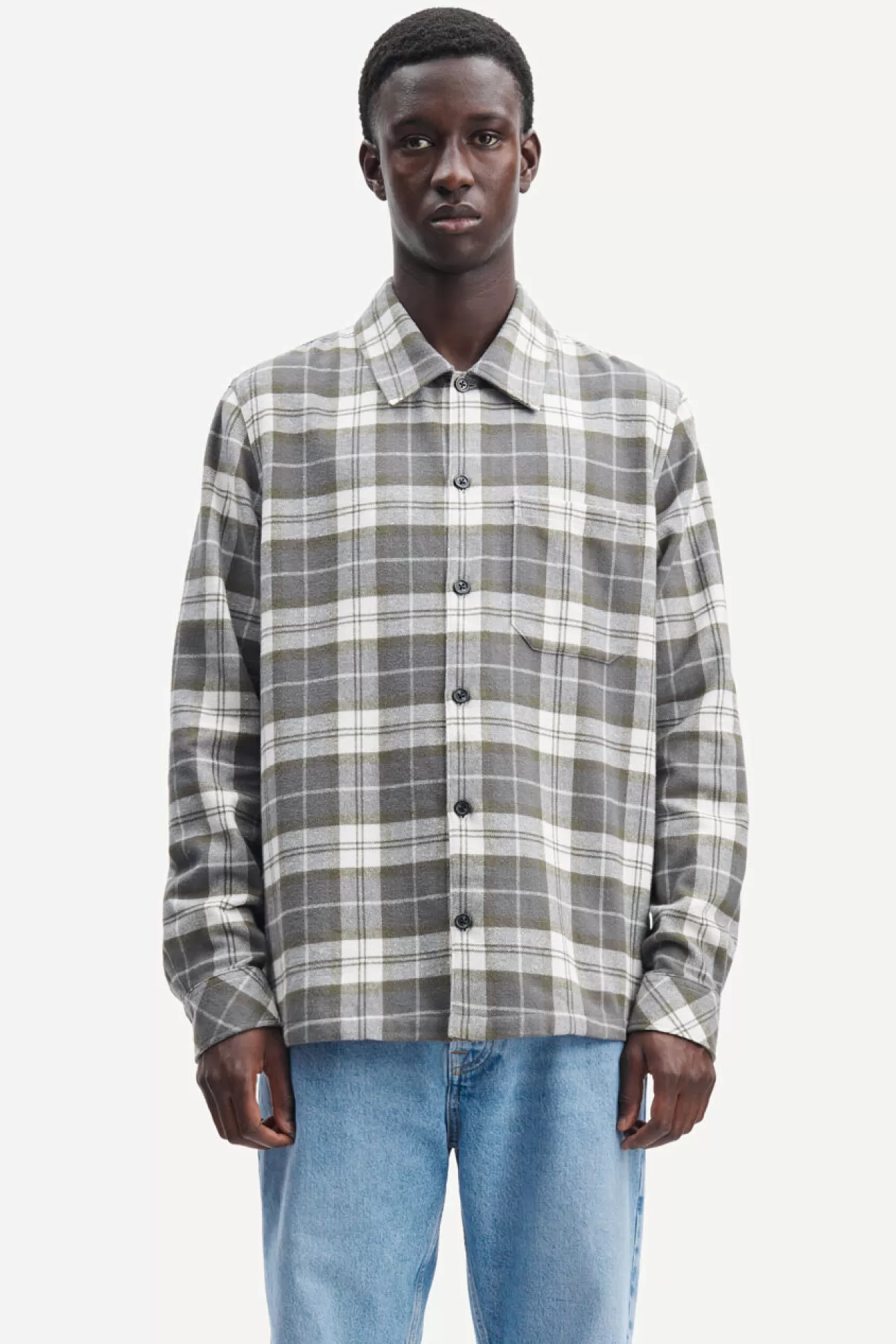 Chemises-Homme Samsøe Samsøe Taka JC shirt 14918 Stormy Weather Ch.