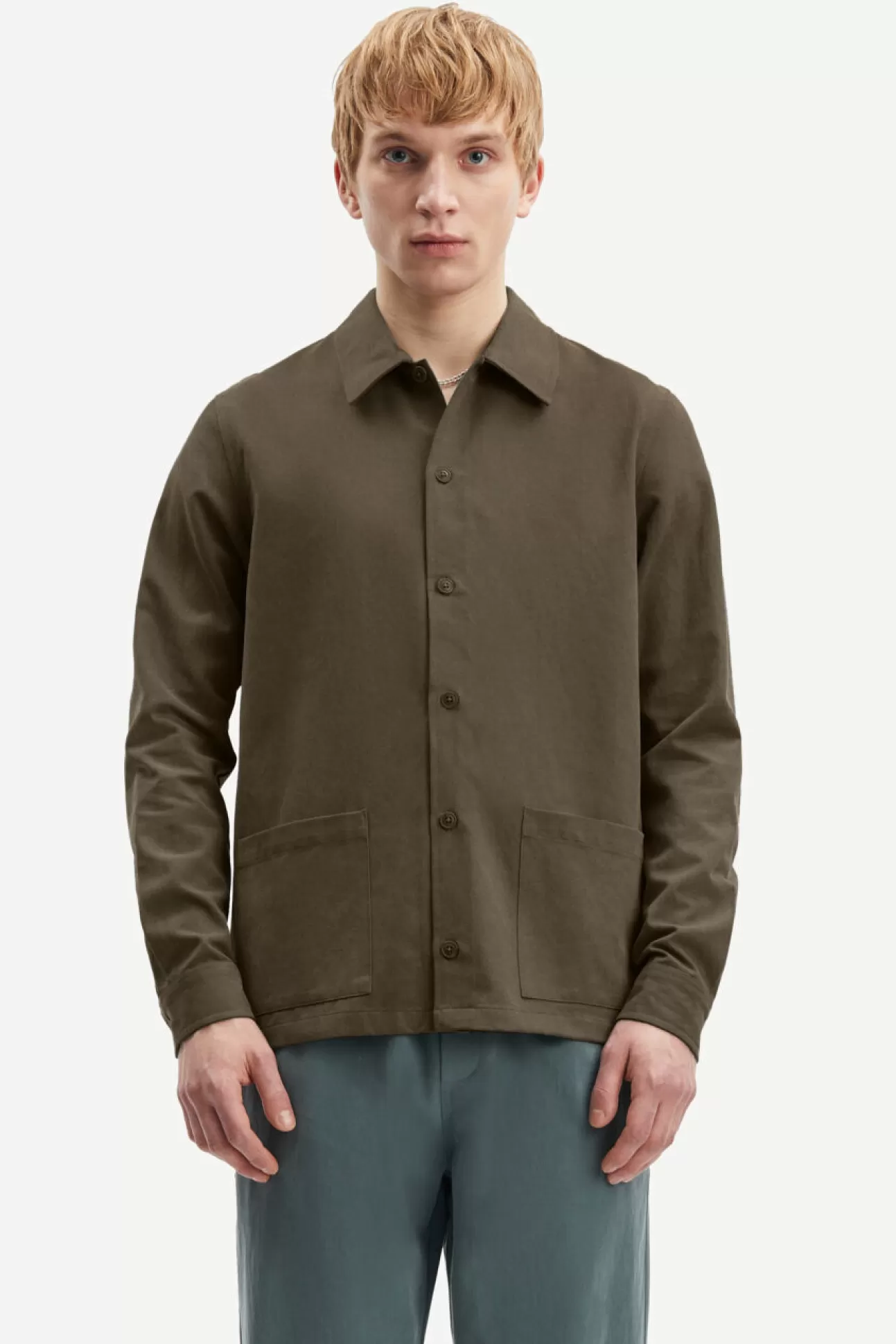 Chemises-Homme Samsøe Samsøe Taka JL shirt 13208 Crocodile