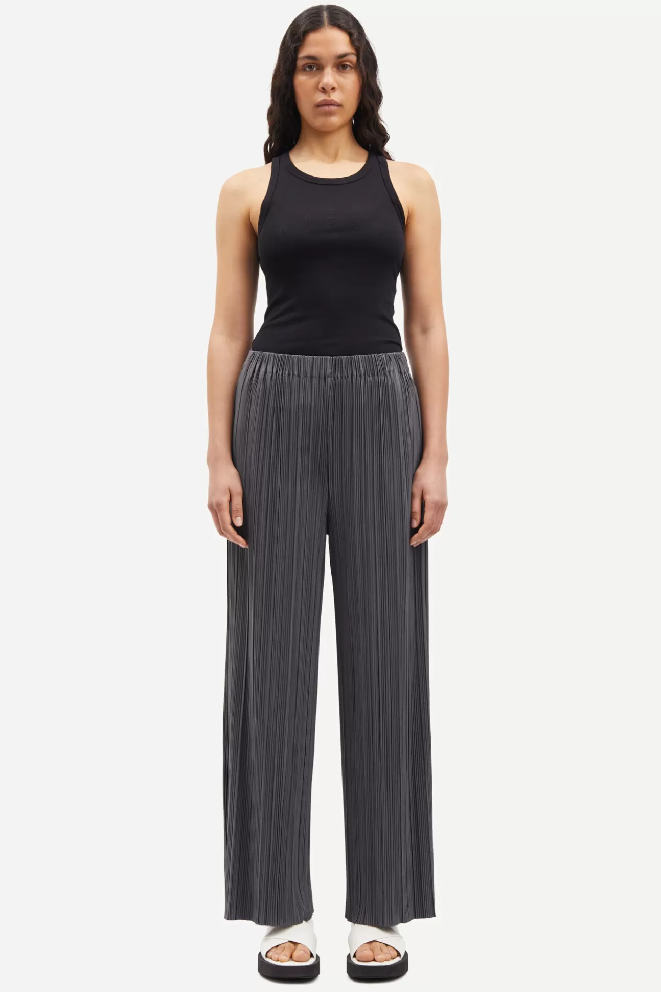 Pantalons-Femme Samsøe Samsøe Uma trousers 10167 GREY PINESTRIPE