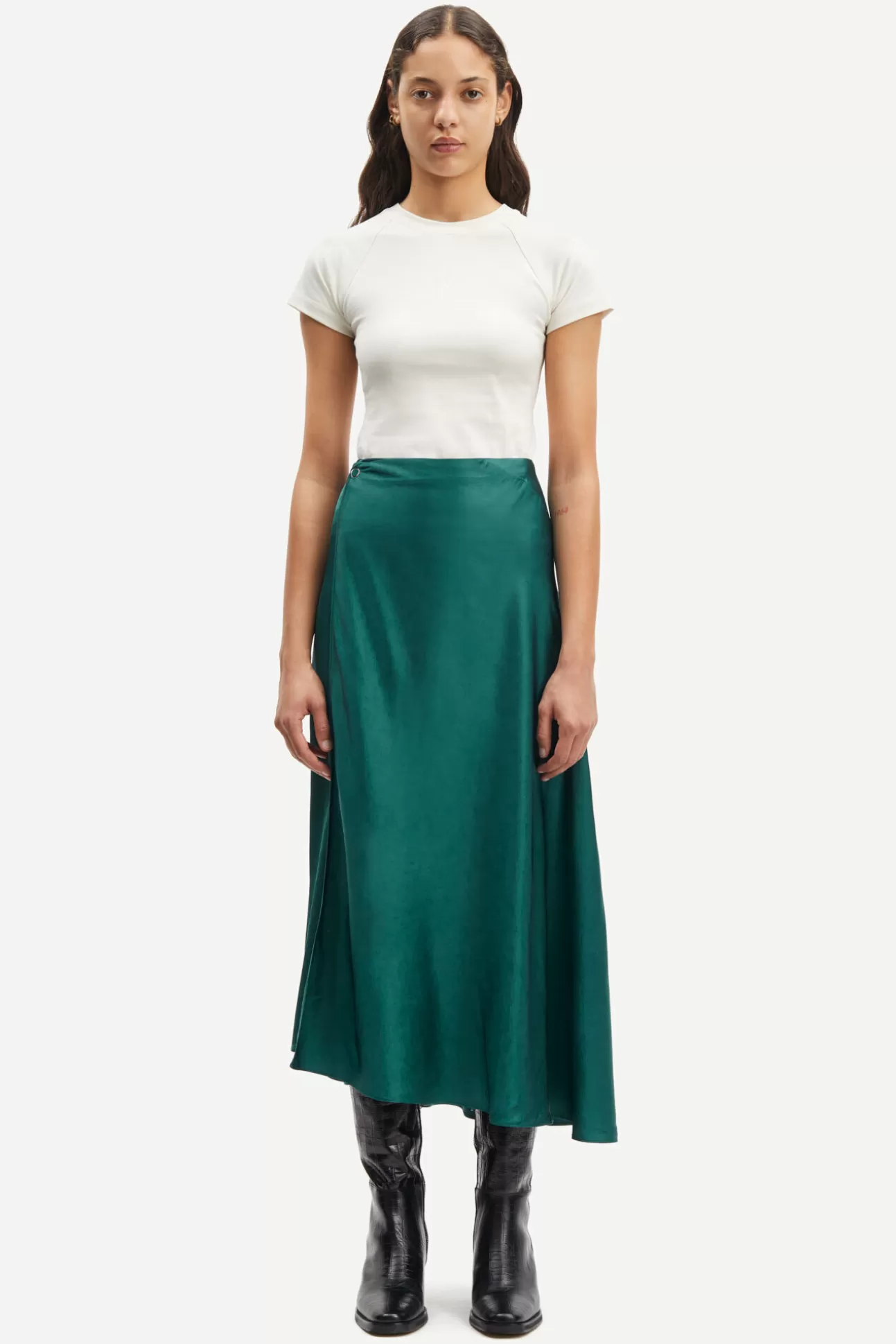 Shorts et jupes-Femme Samsøe Samsøe Viktoria bias skirt 14905 Atlantic Deep